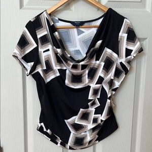 6-Patterned Black and Gray Women Top